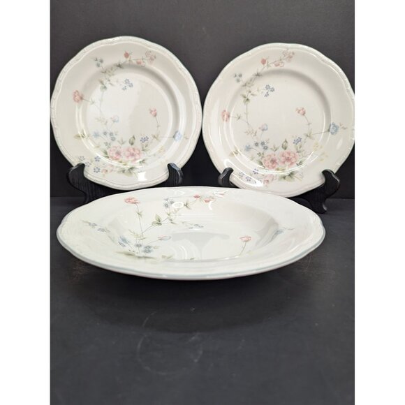 Mikasa Dinner At Eight DB 010 Gardena 1 Rimmed Serving Bowl and 2 Salad Plates - Picture 2 of 9